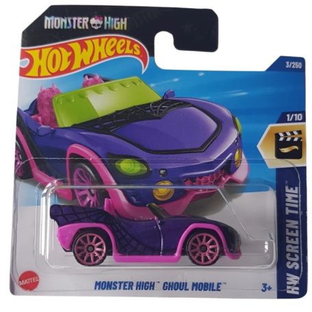 Hot Wheels 1:64 kisautók HW Screen Time 1/10 Monster High Ghoul Mobile 3/250
