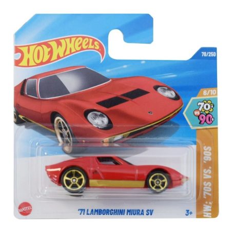 Hot Wheels 1:64 kisautók HW: '70S VS. '90S 6/10 71 Lamborghini Miura SV