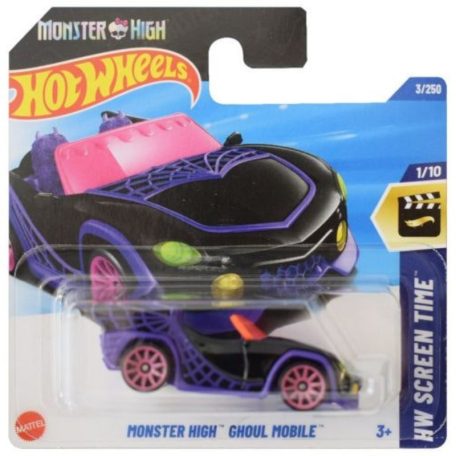 Hot Wheels 1:64 kisautók Screen Time 1/10 Monster High Ghoul Mobile 3/250