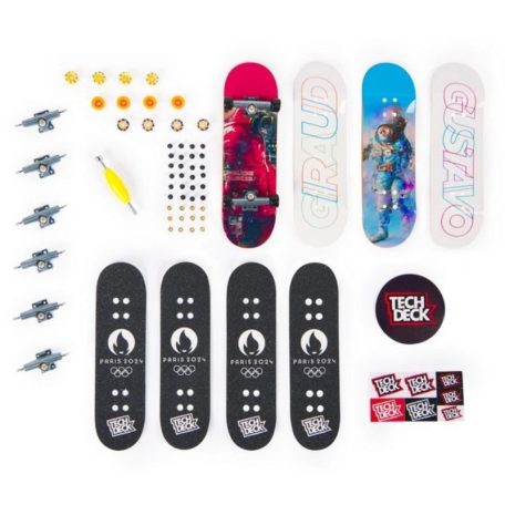Tech Deck Olimpiai Játékok Párizs 2024 – 4-es csomag ujjgördeszka szett Felipe Gustavo és Aurelien Giraud
