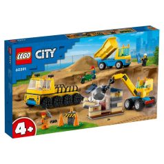   LEGO City 60391 Építőipari teherautók és bontógolyós daru
