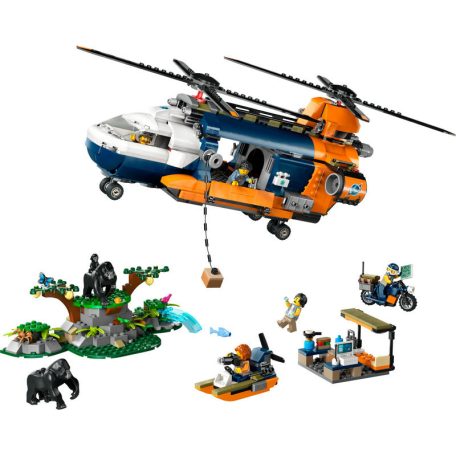 LEGO City 60437 Dzsungelkutató helikopter a bázison