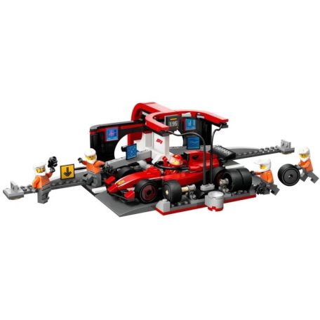 LEGO City Forma 1 60443 F1-es boxutca és személyzet, Ferrari autóval