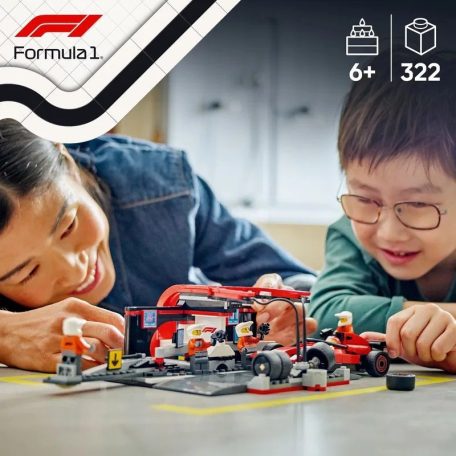 LEGO City Forma 1 60443 F1-es boxutca és személyzet, Ferrari autóval