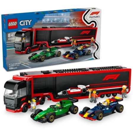 LEGO City Forma 1 60445 F1-es kamion, RB20 és AMR24 F1-es autókkal