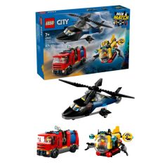   LEGO City Great Vehicles 60462 Helikopter, tűzoltóautó és tengeralattjáró egy csomagban