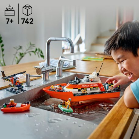 LEGO City Exploration 60504 Parti őrség mentőcsónak és helikopter