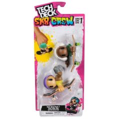   Tech Deck SK8 Crew Twin Shred Pack - Lila sapkás és fehér fejhallgatós játékfigura ujjgördeszkával