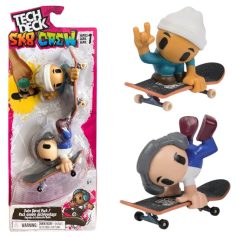   Tech Deck SK8 Crew Twin Shred Pack - Fehér sapkás és Szürke fejhallgatós játékfigura ujjgördeszkával