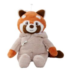   Nicotoy plüss figura - Ülő vöröspanda overálban (21 cm)