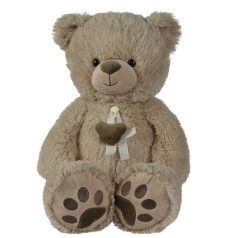   Nicotoy plüss figura - Barna mackó, bézs szalaggal (55 cm)