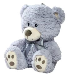 Nicotoy plüss figura - Ülő szürke mackó (25 cm)
