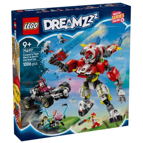 LEGO DREAMZzz 71497 Cooper tigrisrobotja és Zero hot rodautója