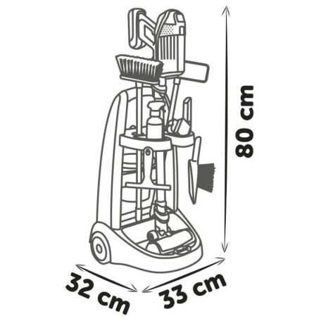 Smoby Rowenta 330326 Takarítókocsi rúdporszívóval játékszett