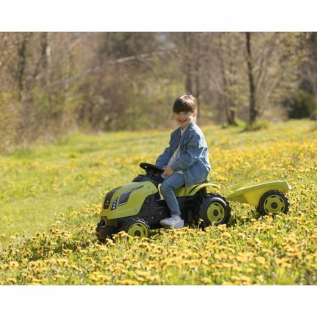 Smoby 710130 XL traktor utánfutóval - Zöld színű