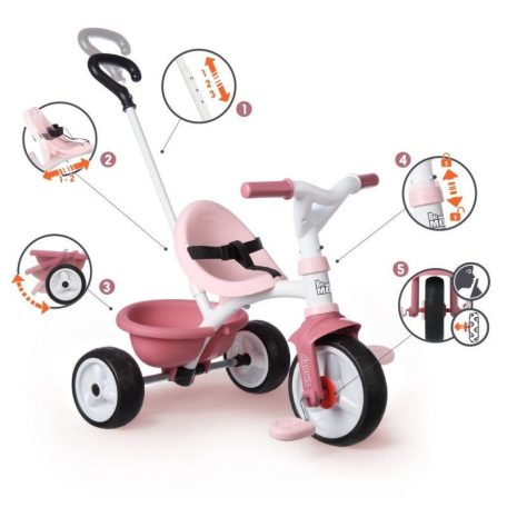 Smoby 740332 Be Move pedálos fém tricikli (rózsaszín)