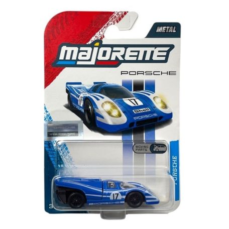Majorette Porsche Premium Cars - Porsche 917 fém kisautó (1:64, kék-fehér)