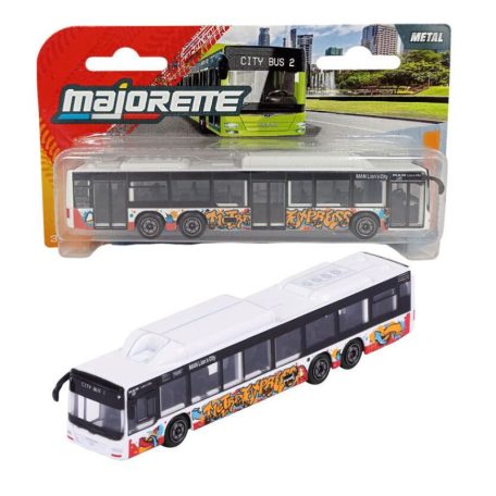 Majorette City MAN fém játékbusz - MAN Lion's City C fehér busz
