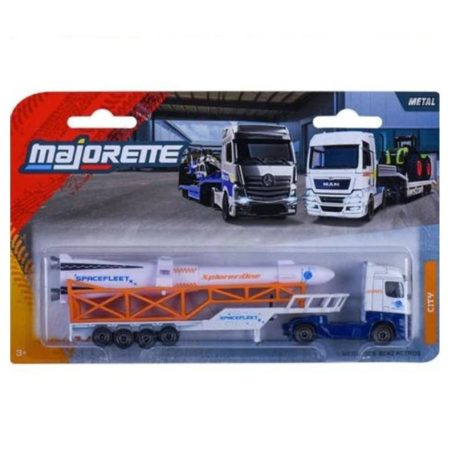 Majorette City Transporter - Mercedes-Benz Actros rakéta rakománnyal (fehér)