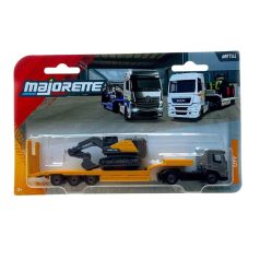   Majorette City Transporter - Mercedes-Benz Actros lánctalpas kotrógép rakománnyal (szürke)