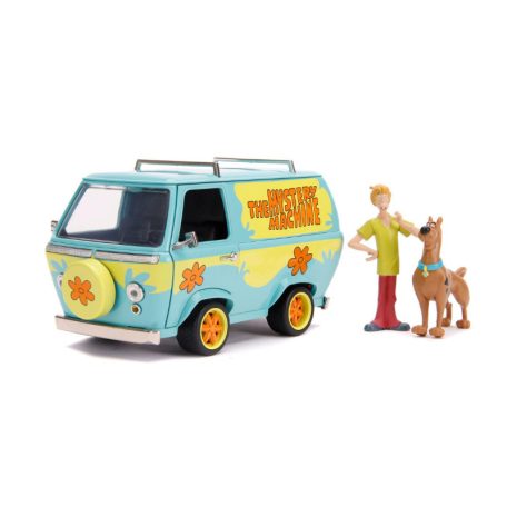 Jada Toys Scooby-Doo modellautó figurákkal - Mystery Van rejtély-járgány Bozonttal és Scooby-Doo-val (1:24)