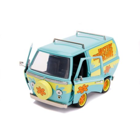 Jada Toys Scooby-Doo modellautó figurákkal - Mystery Van rejtély-járgány Bozonttal és Scooby-Doo-val (1:24)