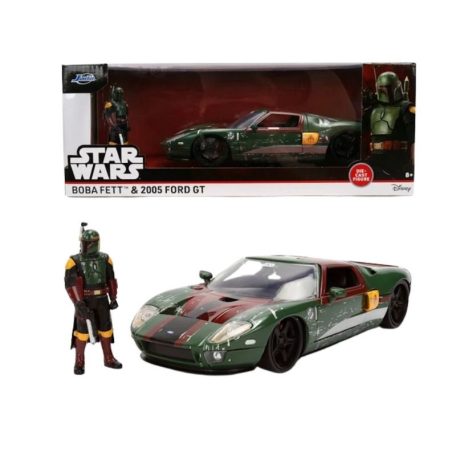 Jada Toys Star Wars modellautó és figura - Boba Fett és 2005 Ford GT (1:24)