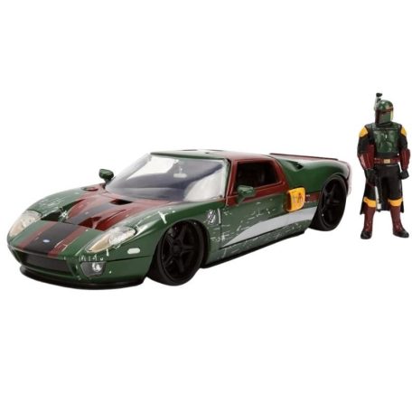 Jada Toys Star Wars modellautó és figura - Boba Fett és 2005 Ford GT (1:24)