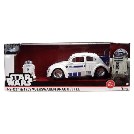 Jada Toys Star Wars modellautó és figura - R2D2 és 1959 VW bogár (1:24)