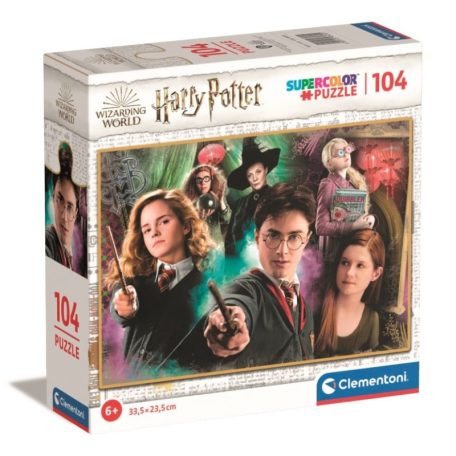 Clementoni 98430 Harry Potter Super Color puzzle négyzet alakú dobozban - Hermione, Harry, Ginny (104 db)