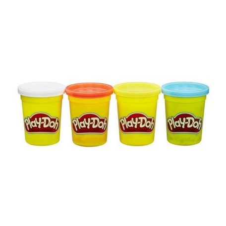 Play-Doh 4 db-os gyurma (fehér, piros, citromsárga, világoskék)