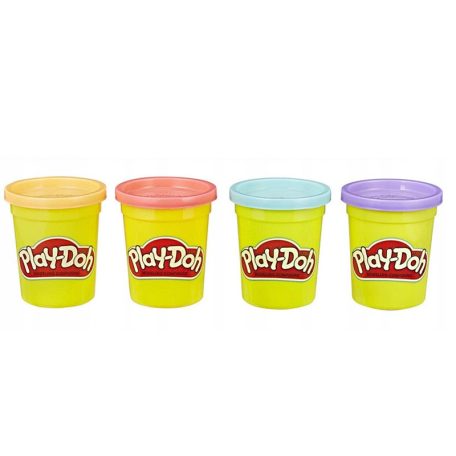 Play-Doh 4 db-os gyurmaszett (narancssárga, pink, világoskék, lila)