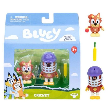 Bluey figura csomag - Rozsdás és Dusty krikettezik