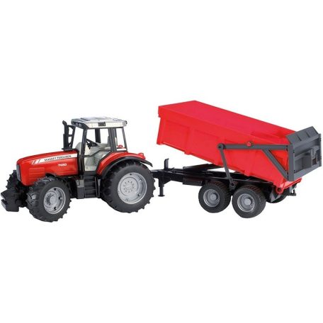 Bruder 02045 Massey Ferguson 7480 traktor billenős pótkocsival