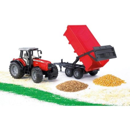 Bruder 02045 Massey Ferguson 7480 traktor billenős pótkocsival