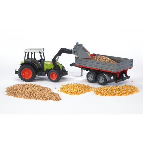Bruder 02112 Claas Nectis 267 F markolós traktor utánfutóval