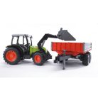 Bruder 02112 Claas Nectis 267 F markolós traktor utánfutóval