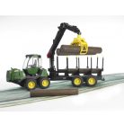 Bruder 02133 John Deere 1210E szállító rönkrakodóval