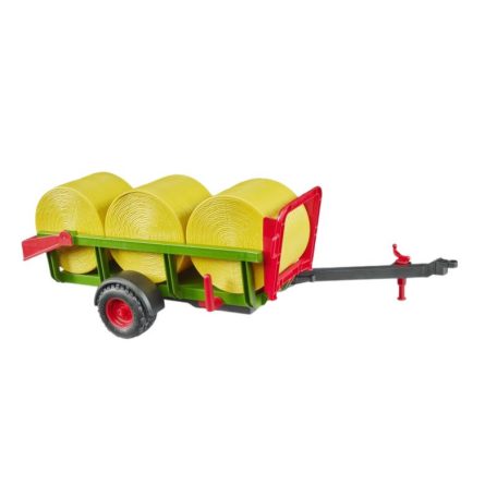 Bruder 02204 Bálaszállító pótkocsi 3 db körbálával