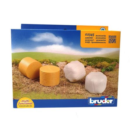 Bruder 02345 4 db kerek szénabála bálacsomagolóhoz
