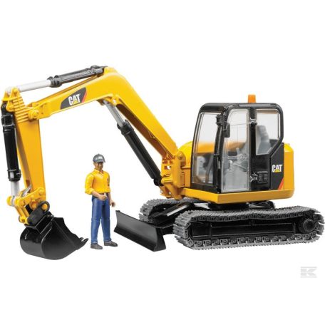 Bruder 02466 CAT mini exkavátor munkással