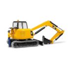 Bruder 02466 CAT mini exkavátor munkással