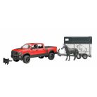 Bruder 02501 RAM 2500 Pickup Truck Power Wagon lószállitó utánfutóval