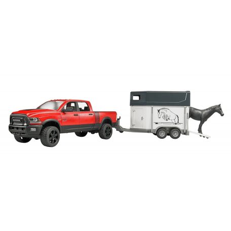 Bruder 02501 RAM 2500 Pickup Truck Power Wagon lószállitó utánfutóval