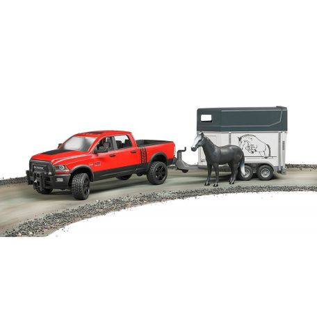 Bruder 02501 RAM 2500 Pickup Truck Power Wagon lószállitó utánfutóval