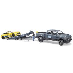   Bruder 02504 RAM 2500 Power Wagon és Roadster Racing Team versenyautó autószállítóval