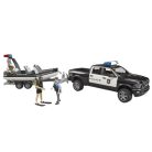 Bruder 02507 Rendőrségi RAM pótkocsival, csónakkal és jelzőfénnyel