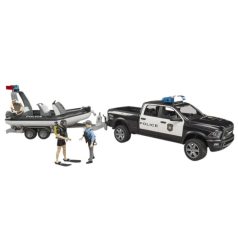   Bruder 02507 Rendőrségi RAM pótkocsival, csónakkal és jelzőfénnyel