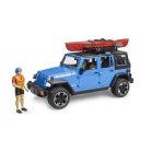Bruder 02529 Jeep Wrangler Rubicon Unlimited autómodell kajakkal és figurával