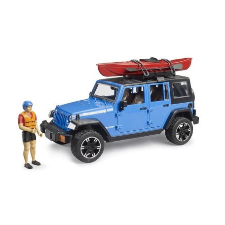 Bruder 02529 Jeep Wrangler Rubicon Unlimited autómodell kajakkal és figurával